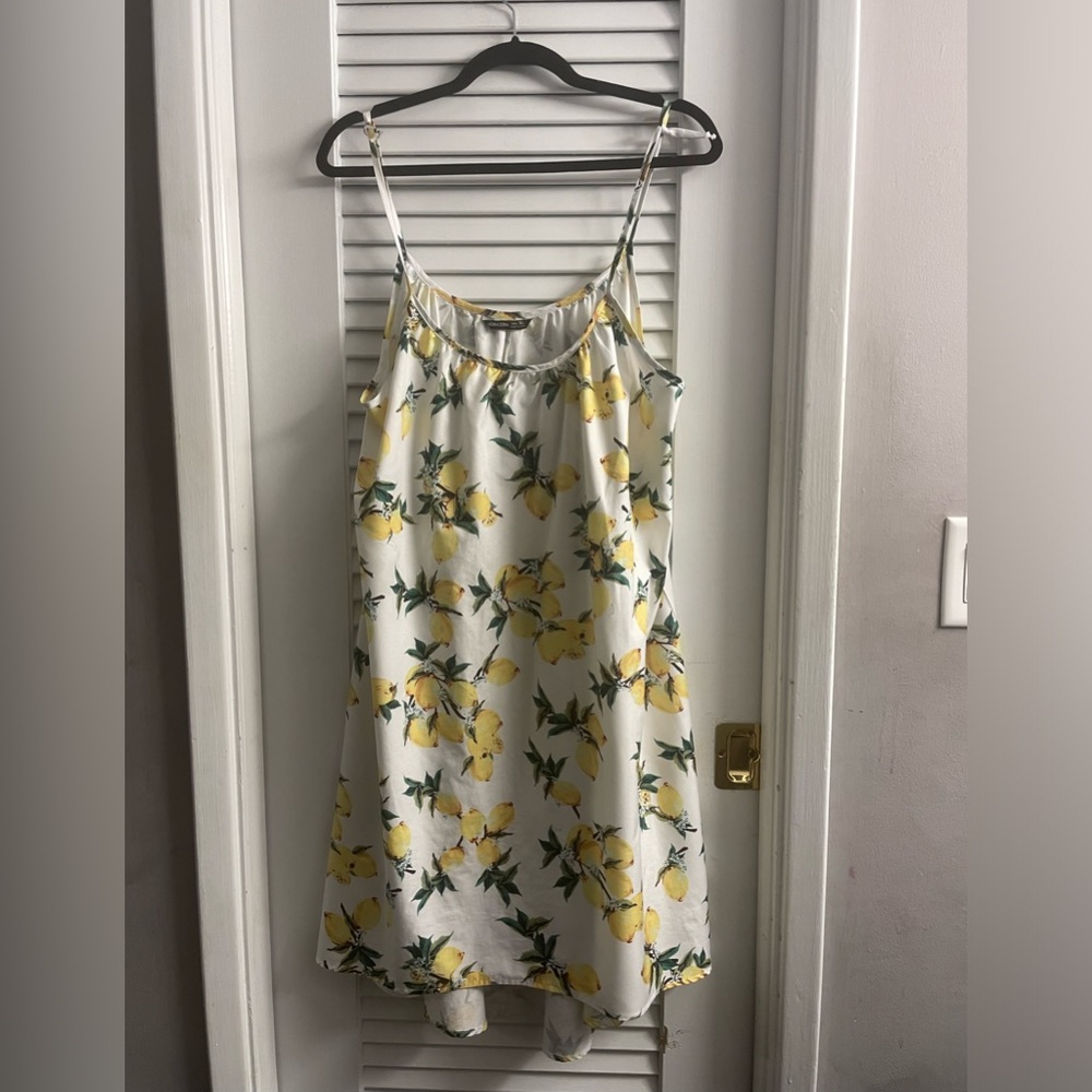 Nora Cora Size XL vintage slip dress with lemon orchard print like new.